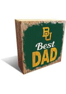 Baylor Bears Best Dad Block Sign - Green