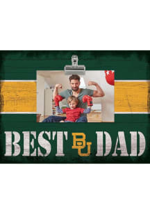 Baylor Bears Best Dad Striped Clip Picture Frame - Green