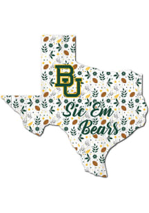 Baylor Bears 24 Inch Floral State Wall Art - Green