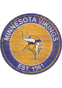 Minnesota Vikings Round Heritage Logo Sign - Purple