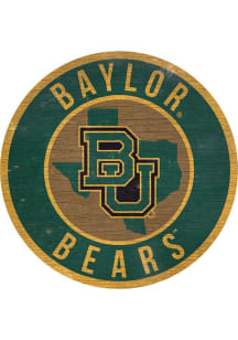 Baylor Bears 12 in Circle State Sign - Green