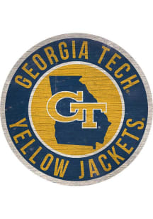 GA Tech Yellow Jackets 12 in Circle State Sign - Gold