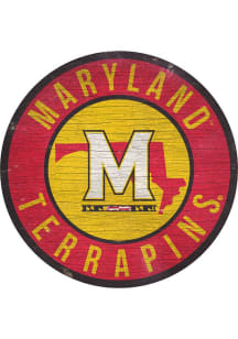 Maryland Terrapins 12 in Circle State Sign - Red