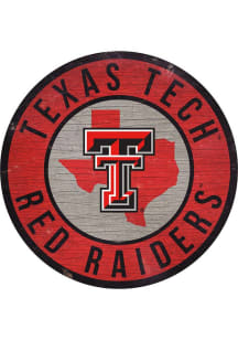 Texas Tech Red Raiders 12 in Circle State Sign - Red