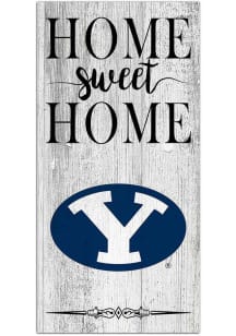 BYU Cougars Home Sweet Home Whitewashed Sign - Navy Blue