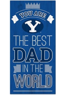 BYU Cougars Best Dad in the World Sign - Navy Blue