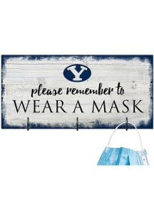 BYU Cougars Please Wear Your Mask Sign - Navy Blue