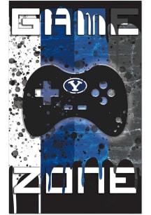 BYU Cougars Grunge Game Zone Sign - Navy Blue