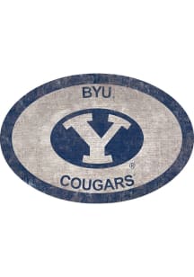BYU Cougars 46 Inch Oval Team Sign - Navy Blue
