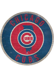 Chicago Cubs 12 in Circle State Sign - Red
