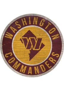 Washington Commanders 12 in Circle State Sign - Red