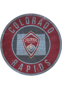 Colorado Rapids 12 in Circle State Sign - Red