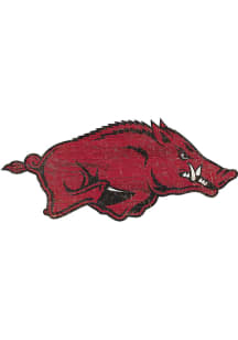 Arkansas Razorbacks Distressed Logo Cutout Sign - Red