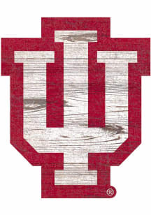 Indiana Hoosiers Distressed Logo Cutout Sign - Red