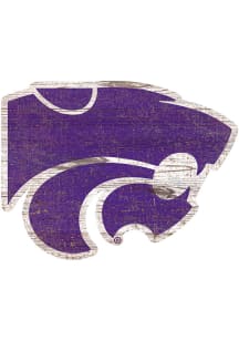 K-State Wildcats Distressed Logo Cutout Sign - Purple