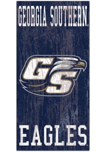 Georgia Southern Eagles Heritage Logo 6x12 Sign - Blue