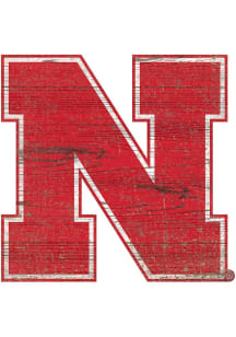Nebraska Cornhuskers Distressed Logo Cutout Sign - Red