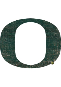 Oregon Ducks Distressed Logo Cutout Sign - Green