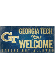 GA Tech Yellow Jackets Fans Welcome 6x12 Sign - Blue