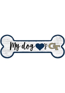 GA Tech Yellow Jackets Dog Bone 6x12 Sign - Blue