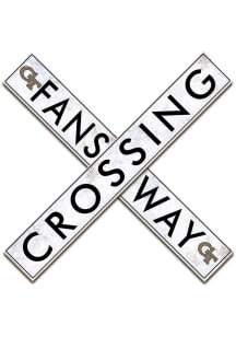 GA Tech Yellow Jackets 24 Inch Fans Way Crossing Wall Art - Blue