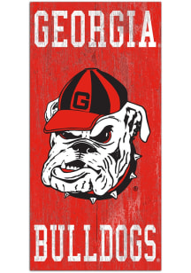 Georgia Bulldogs Heritage Logo 6x12 Sign - Red