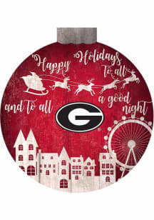 Georgia Bulldogs Christmas Village Sign - Red