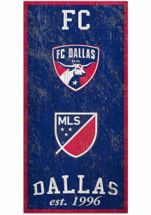 FC Dallas 6X12 Heritage Logos Sign - Blue