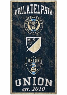 Philadelphia Union 6X12 Heritage Logos Sign - Navy Blue