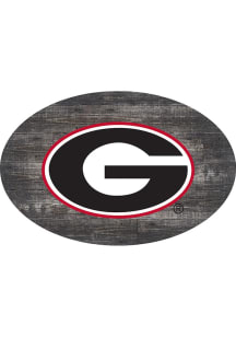 Georgia Bulldogs 46 Inch Distressed Wood Sign - Red