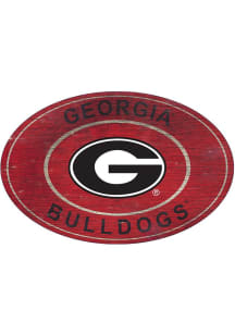 Georgia Bulldogs 46 Inch Heritage Oval Sign - Red
