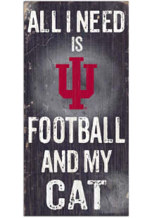 Indiana Hoosiers Football and My Cat Sign - Red