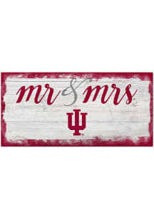 Indiana Hoosiers Script Mr and Mrs Sign - Red