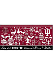 Indiana Hoosiers Merry and Bright Sign - Red