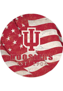 Indiana Hoosiers 24in Flag Circle Sign - Red