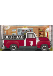 Indiana Hoosiers Best Dad Truck Sign - Red