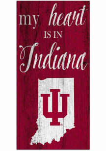Indiana Hoosiers My Heart State Sign - Red
