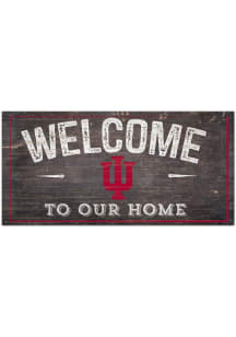 Indiana Hoosiers Welcome Distressed Sign - Red