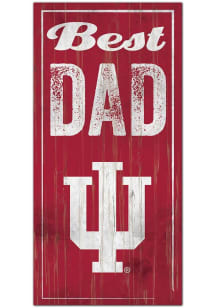 Indiana Hoosiers Best Dad Sign - Red