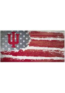 Indiana Hoosiers Flag 6x12 Sign - Red