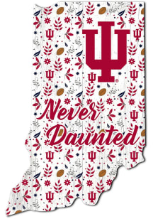 Indiana Hoosiers Floral State Sign - Red