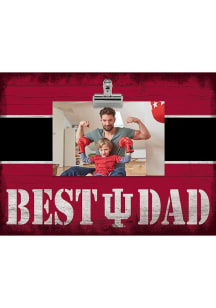 Indiana Hoosiers Best Dad Striped Clip Picture Frame - Red