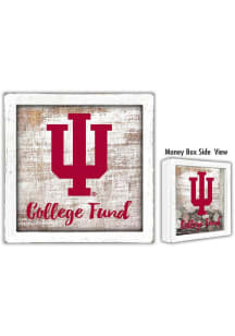 Indiana Hoosiers College Fund Box Sign - Red