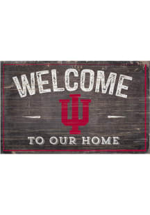 Indiana Hoosiers Welcome to our Home Sign - Red