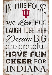 Indiana Hoosiers In This House 11x19 Sign - Red
