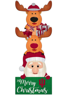 Indiana Hoosiers 31 Inch Santa Stack Leaner Sign - Red