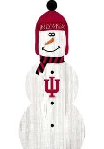 Indiana Hoosiers Snowman Leaner Sign - Red