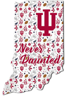 Indiana Hoosiers 24 Inch Floral State Wall Art - Red