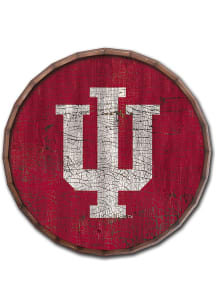 Indiana Hoosiers Cracked Color 16 Inch Barrel Top Sign - Red