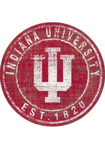 Indiana Hoosiers Round Heritage Logo Sign - Red